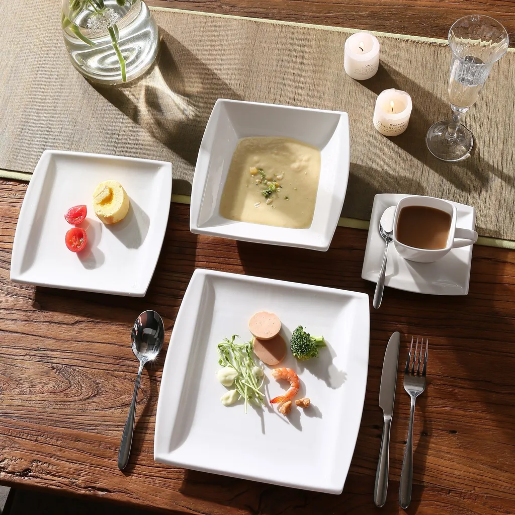 MALACASA, Serie Blance, 60 Tlg. Cremeweiß Porzellan Geschirrset Kombiservice Tafelservice mit je 12 Kaffeetassen, 12 Untertassen, 12 Dessertteller, 12 Suppenteller und 12 Flachteller MALACASA, Serie Blance, 60 Tlg. Cremeweiß Porzellan Geschirrset Kombiservice Tafelservice Mit Je 12 Kaffeetassen, 12 Untertassen, 12 Dessertteller, 12 Suppenteller Und 12 Flachteller -Küchenbedarf Laden d84164a65423c00212b5ffedef266e24