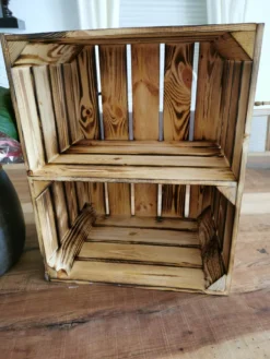 Holzkisten Obstkisten Set 50 X 40 X 30cm Geflammt Ablage Kurz 6 X Regalkiste -Küchenbedarf Laden d857340a86ba39f12bdadb817ae8dc68