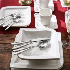 MALACASA, Serie Joesfa, 30 Tlg. Cremeweiß Porzellan Geschirrset Kombiservice Tafelservice Im Eleganten Design Mit Je 6 Tassen, 6 Untertassen, 6 Dessertteller, 6 Suppenteller Und 6 Speiseteller -Küchenbedarf Laden d985d32b3aad9690f2959d8296edd5c3