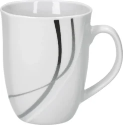 Van Well Frühstücksservice Silver Night, 12tlg 6 Personen, 6 Kaffeebecher + 6 Teller, Linien-Dekor -Küchenbedarf Laden da5c44bf5345f167b169a0a3db501bff 1