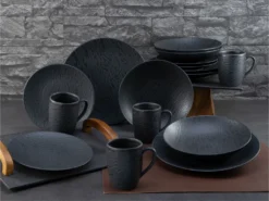 CreaTable, 20539, Serie Schiefer Black , Geschirrset, Kombiservice 16 Teilig -Küchenbedarf Laden dc014f693f1f98e4723ebb5590fda1e2