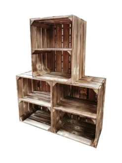 Holzkisten Obstkisten Set 50 X 40 X 30cm Geflammt Ablage Kurz 6 X Regalkiste -Küchenbedarf Laden dc29572e43efb3859007621b65972987