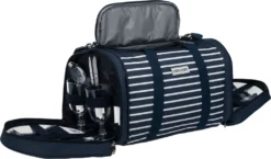 Anndora Picknick Kühltasche + Decke + Zubehör - Blau Weiß Gestreift - Blau 8 Anndora Picknick Kühltasche + Decke + Zubehör - Blau Weiß Gestreift - Blau -Küchenbedarf Laden dcd78271bf2dc45200e407102ab350a9