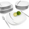 Sänger SÄNGER Porzellan Geschirrset Bilgola Black Lines, Tafelservice 18 Teilig Für 6 Personen -Küchenbedarf Laden ddb52590f6ba5cc3e08eee39612f6689