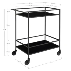 House Nordic Vita Servierwagen Schwarz | Barwagen Mit Rollen Inkl. Bremsen | Schlichtes Metallgestell Im Industrie-Design -Küchenbedarf Laden e325bb9ca11694af607b06bc1a545c9a