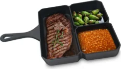 Jim Beam Grillpfanne Gusseisen - Bratpfanne Mit 3 Fächern - Steakpfanne Gusseisern Induktion Eckig -Küchenbedarf Laden e7164dac7c33a34f6ba9a8213c9549df