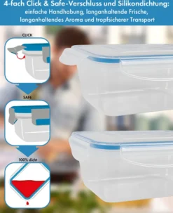 Classbach® 5er-Set Kunststoff-Frischhaltedosen Mit Deckel 100% Dicht, Lunchbox Brotdose Meal Prep Boxen Mit Deckel, Vorratsdosen Geeignet F. Spülmaschine, Mikrowelle Und Gefrierfach C-FHD 4007 K -Küchenbedarf Laden e8bcd60afcd03877946769e7b7b268d5