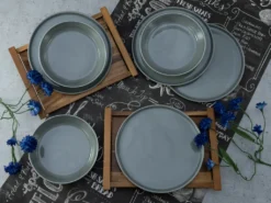 CreaTable 16735 Tafelservice Chef Collection Für 6 Personen, Porzellan, Grau (1 Set, 12-teilig) -Küchenbedarf Laden e97fd20fc025cf88a1cc7631a8ca21ae