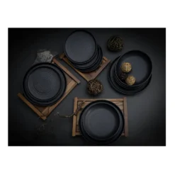 CreaTable 23861 Tafelservice Uno Für 4 Personen, Steinzeug, Schwarz (1 Set, 12-teilig) -Küchenbedarf Laden e98f5a0b45c9034ad383543d9331a3fe