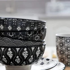 Vancasso, Haruka Porzellan Geschirrservice, 32-teilig Rund Kombiservice Geschirrset Tafelservice Für 8 Personen, Schwarz -Küchenbedarf Laden eab79a12daeb0b13ba635c5acb3d1f4f