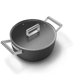 SMEG Kochtopf Mit Deckel Matt Schwarz - Ø 24 Cm / 4,6 Liter -Küchenbedarf Laden ebb46dd1c470240c66d97c877f4fad24