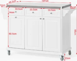 SoBuy Küchenwagen Mit Edelstahltop,Küchenschrank,Rollwagen FKW33-W 6 SoBuy Küchenwagen Mit Edelstahltop,Küchenschrank,Rollwagen FKW33-W -Küchenbedarf Laden ebe42d50cc4324f6cbeabfb062fb5008