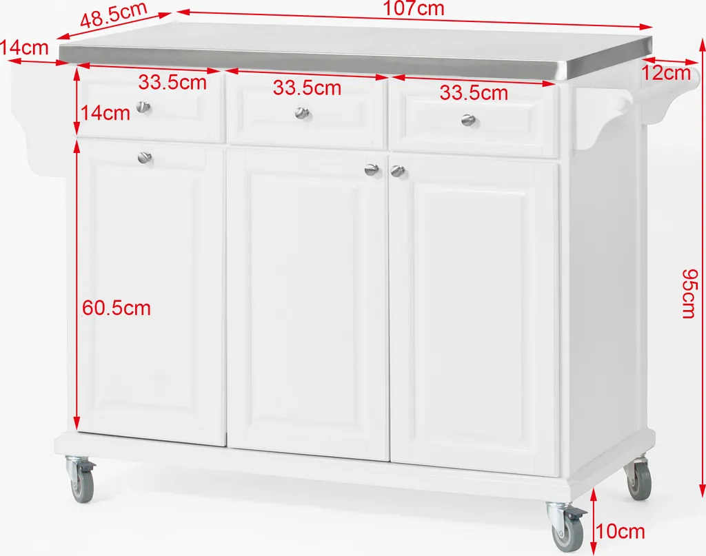 SoBuy Küchenwagen mit Edelstahltop,Küchenschrank,Rollwagen FKW33-W SoBuy Küchenwagen Mit Edelstahltop,Küchenschrank,Rollwagen FKW33-W -Küchenbedarf Laden ebe42d50cc4324f6cbeabfb062fb5008