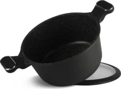 Schwarze Töpfe INDUKTION GLASDECKEL Kochtopf Topfset Keramik Und Pfanne -Küchenbedarf Laden ebed66f0480b06ec07bc69627d96f416