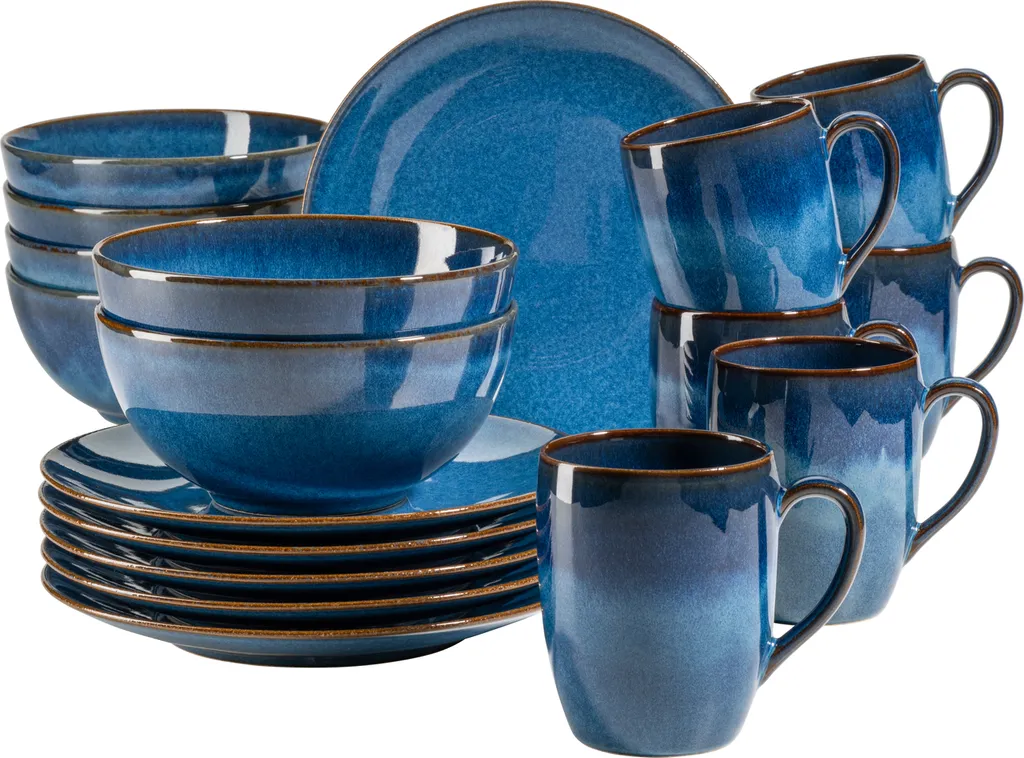 Mäser 931945 Frühstücksset Ossia für 6 Personen, Steinzeug, blau (1 Set, 18-teilig) Mäser 931945 Frühstücksset Ossia Für 6 Personen, Steinzeug, Blau (1 Set, 18-teilig) -Küchenbedarf Laden ec84cfdb03c8332f1451657a7709a05e