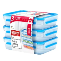 Emsa Frischhaltedose CLIP & CLOSE 3er Set 1,20 Liter Blau -Küchenbedarf Laden eef823a588c52862bbb48cf57ba2c3d4
