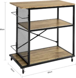SoBuy SVW05-N Servierwagen Mit 3 Ebenen Beistellwagen Barwagen Küchenwagen Küchenregal Mit Rollen BHT Ca.: 80x80x40cm -Küchenbedarf Laden ef712fbe46b18cb76ddc0894b00e770a