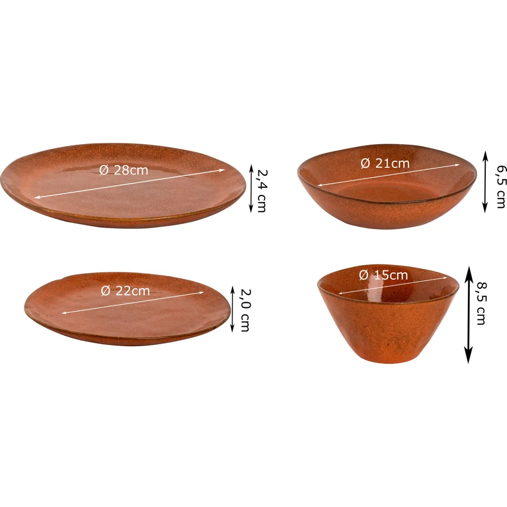 1 x palmer Rustique Keramik Tafel Service Set 24 tlg. 6 Pers. rost 1 X Palmer Rustique Keramik Tafel Service Set 24 Tlg. 6 Pers. Rost -Küchenbedarf Laden efb88644d6158d8f0990f0ce94fcc7d4