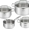 TEFAL DUETTO+ 7-Teiliges Topf-Set: Stielkasserole 16 Cm, Kochtopf 16/20/24 + Deckel; Hochwertiger Rostfreier Edelstahl; Glasdeckel Mit Abgießfunktion; Induktionsgeeignet; G719S7 -Küchenbedarf Laden f03e57338d2daee0f461138fe735e711