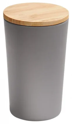 KESPER Vorratsdose, Kunststoff Mit Bambusdeckel, Grau, Ø 11,5 Cm, Höhe: 18,7 Cm, 32601 -Küchenbedarf Laden f087bc171afe219cc8a8d639e4344dcc