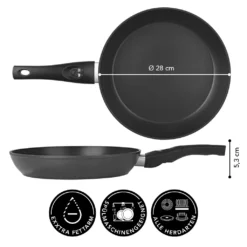 Pfanne Bratpfanne LED Anzeige Signalton Beschichtung Antihaft Induktion Kochen -Küchenbedarf Laden f29bdc4aebc7ccd2461dc9cb6d16ae8f