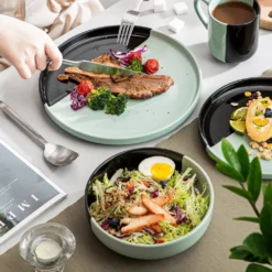 Vancasso Aria Tafelservice Für 8 Personen (32-teilig) Mit Tellern, Schalen Und Tassen, Schwarz Und Türkis -Küchenbedarf Laden f309f2e86c90f29e70424c366faa52e1