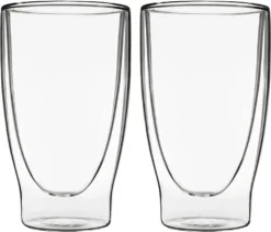 Duos 2x 310ml Doppelwand Latte Macchiato Thermogläser - Set Mit Schwebe-Effekt, Auch Für Tee, Eistee, Säfte, Wasser, Cola, Cocktails Geeignet, DUOS By Feelino