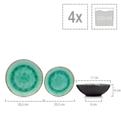 Sänger SÄNGER Steingut Geschirrset Palm Beach, Tafelservice & Servierplatten Set 23 Teilig Für 4 Personen -Küchenbedarf Laden f3730a2a207c6c4e5824c53071a94108