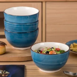 Vancasso Bella Steinzeug Kombiservice, 16 Teilig Geschirrset Für 4 Personen, Mit Je 4 Dessertteller, Speiseteller, Müslischalen, Kaffeebecher, Blau -Küchenbedarf Laden f5cae85e8e0f7021265da7b151cde4a3