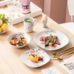 VEWEET Porzellan Kombiservice 'Annie', 40 Teilig Geschirrservice Für 8 Personen, Frühstückservice Mit Je 8 Eierbecher, Kaffeebecher 350 Ml, Müslischalen, Dessertteller Und Flachteller -Küchenbedarf Laden f6c44265fc7c5530f302d7e0f0b0325d