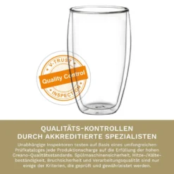 Creano Doppelwandiges Thermoglas 400ml „DG-SH“, Großes Doppelwandglas Aus Borosilikatglas, Doppelwandige Kaffeegläser, Teegläser, Latte Gläser 4er Set -Küchenbedarf Laden f9ba8fbb52f66c9f03f9a509e3e9c3ef