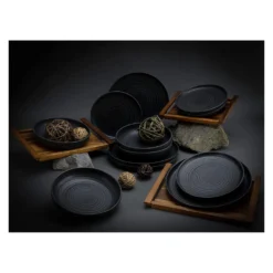 CreaTable 23861 Tafelservice Uno Für 4 Personen, Steinzeug, Schwarz (1 Set, 12-teilig) -Küchenbedarf Laden fa4f735742f9a087df3b4b0005972325