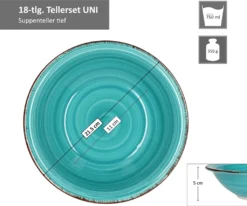 Service 18tlg. Tellerset Uni Bunt, Für 6 Personen In Unterschiedlichen Farben -Küchenbedarf Laden fb6df28ee833b022561463b9e3748f3f