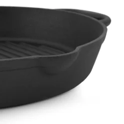 BBQ-Toro Gusseisen Bratpfanne | Ø 34 Cm | Mit Griff, Stiel Und Zwei Ausgießer, Gerippt - Preseasoned -Küchenbedarf Laden fbbb33aef2b377417fa119efbaece672