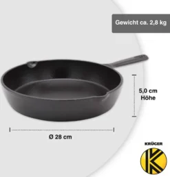 Karl Krüger 80028 Eisenguss Pfanne Toledo Ohne Deckel, 28 Cm, Schwarz -Küchenbedarf Laden ff412e294867ac4f45953f553cf1ecc3